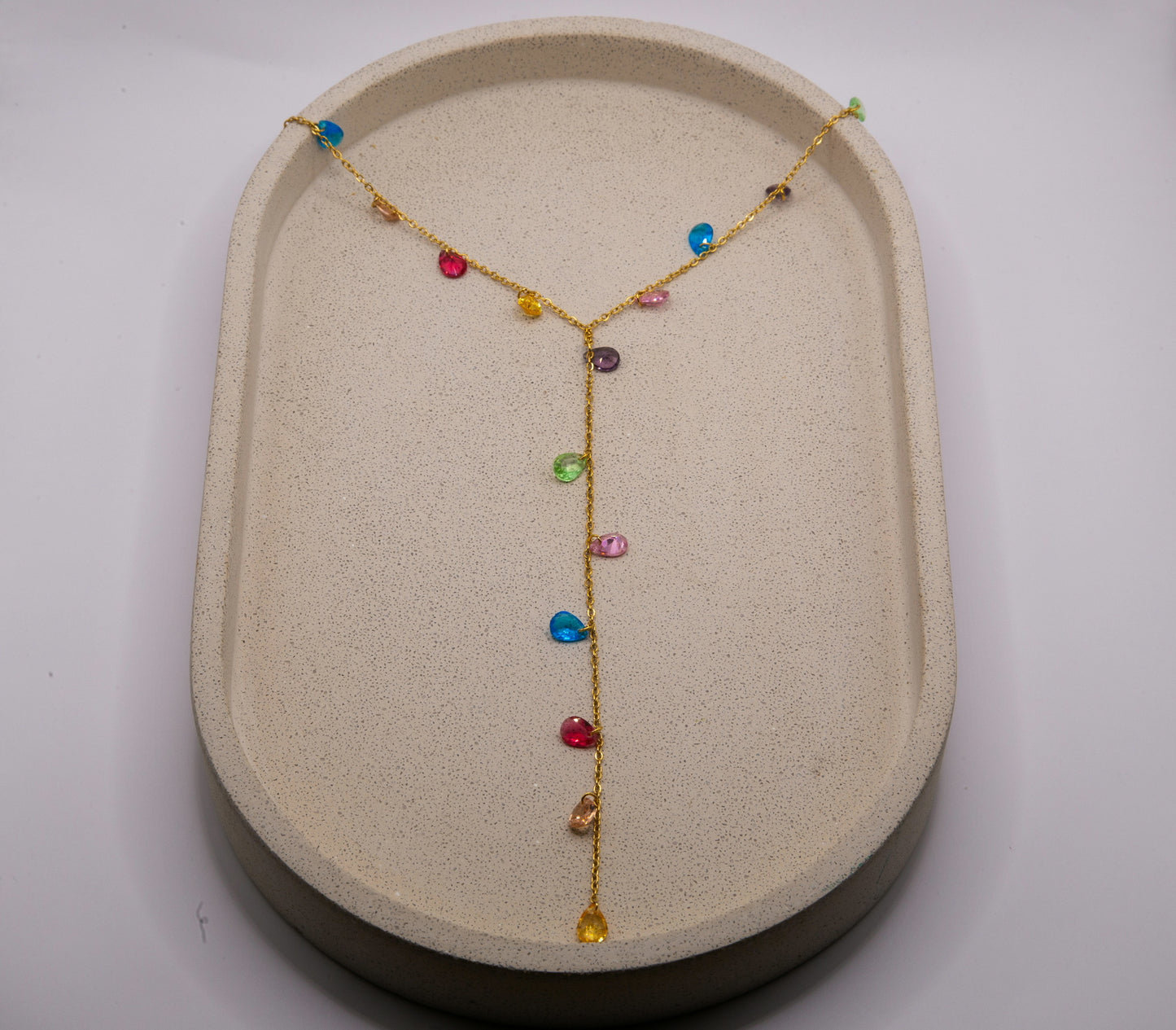 NARMEEN COLOURFUL GEM DROP NECKLACE