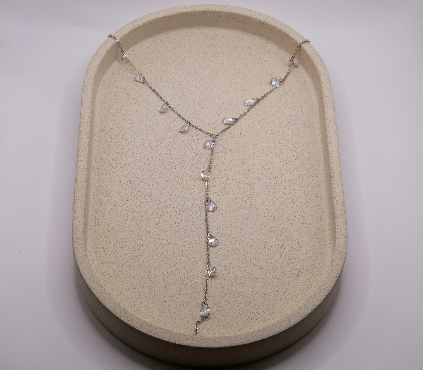 NARMEEN WHITE GEM DROP NECKLACE