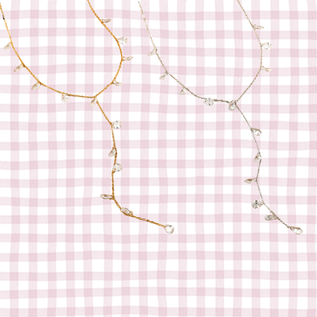 NARMEEN WHITE GEM DROP NECKLACE