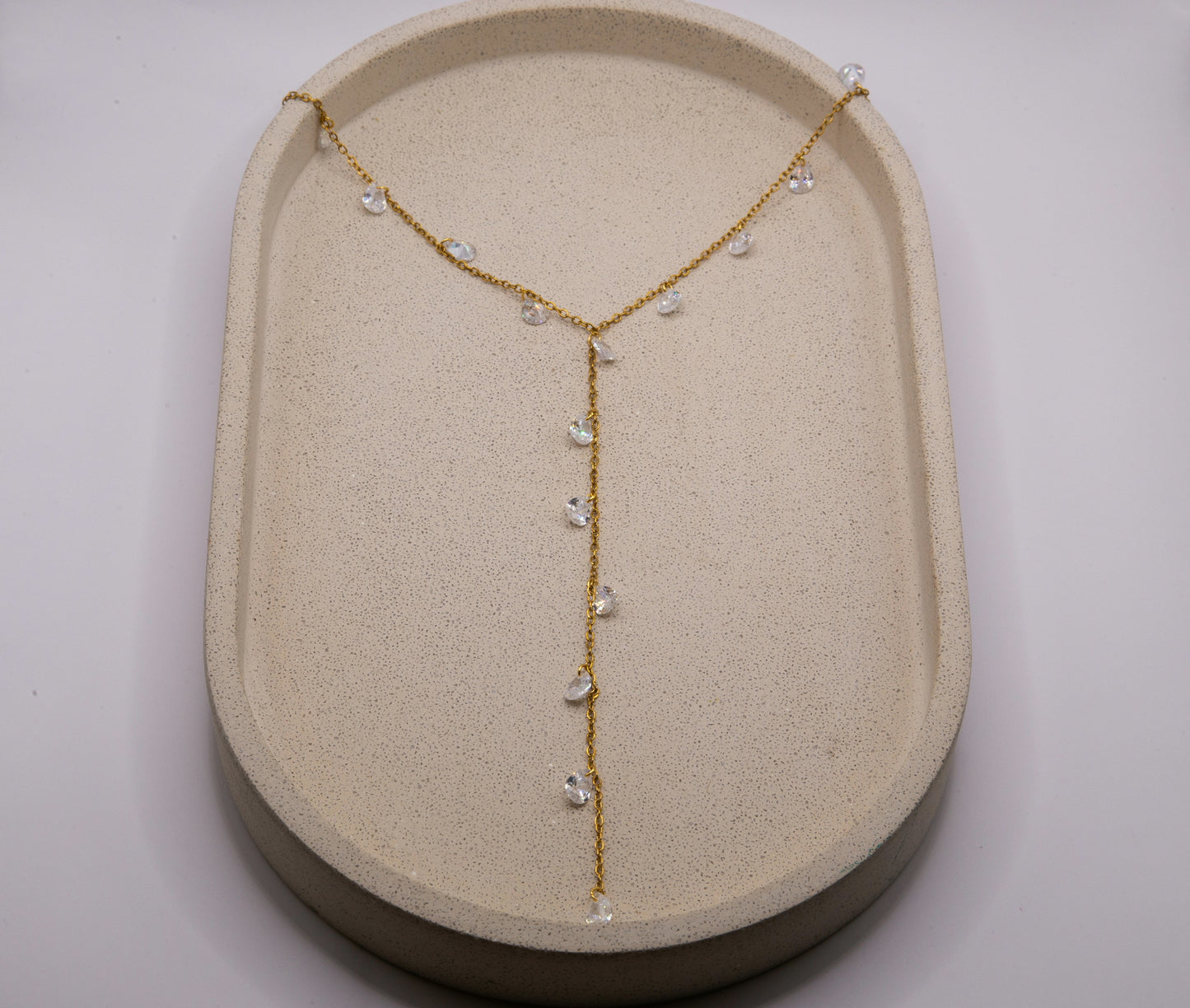 NARMEEN WHITE GEM DROP NECKLACE