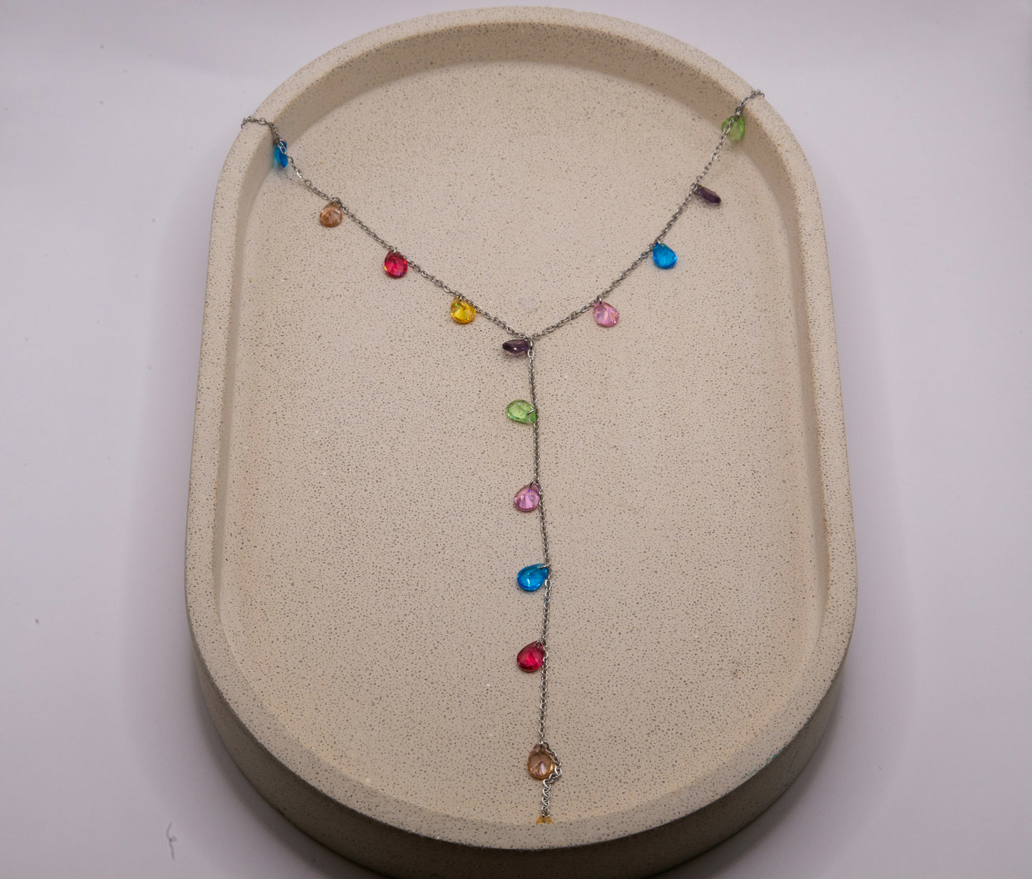 NARMEEN COLOURFUL GEM DROP NECKLACE