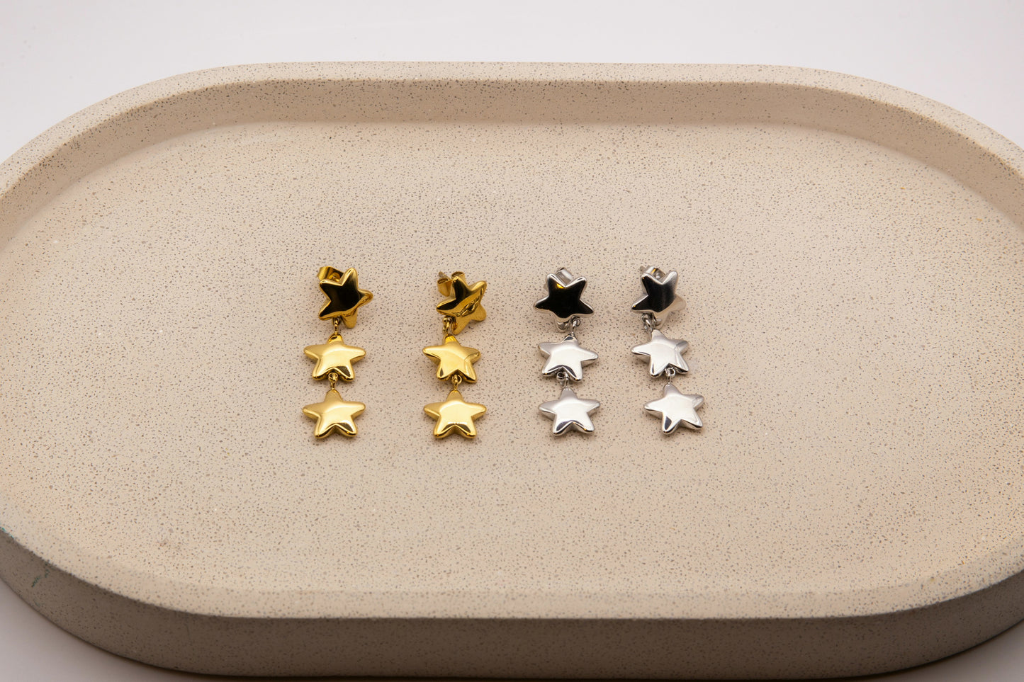 EVA STACKED STAR DROP STUDS