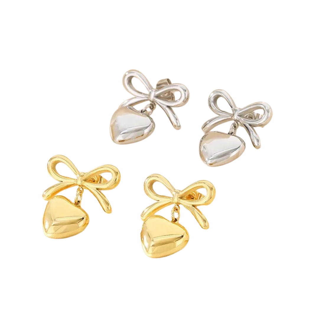 SWEETHEART STUD DROP EARRINGS