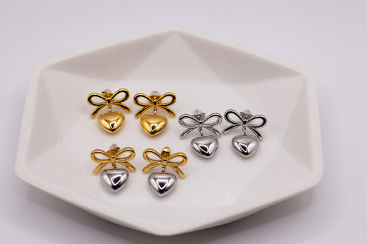 SWEETHEART STUD DROP EARRINGS