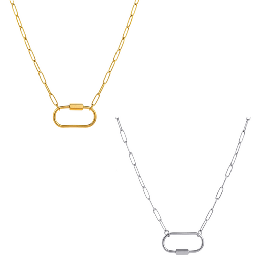 OVAL CLASP CHARM NECKLACE