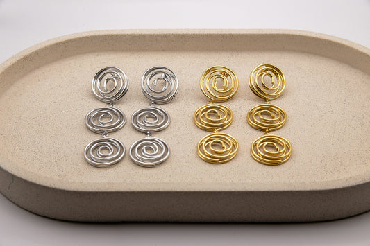 SPIRAL DROP EARRINGS