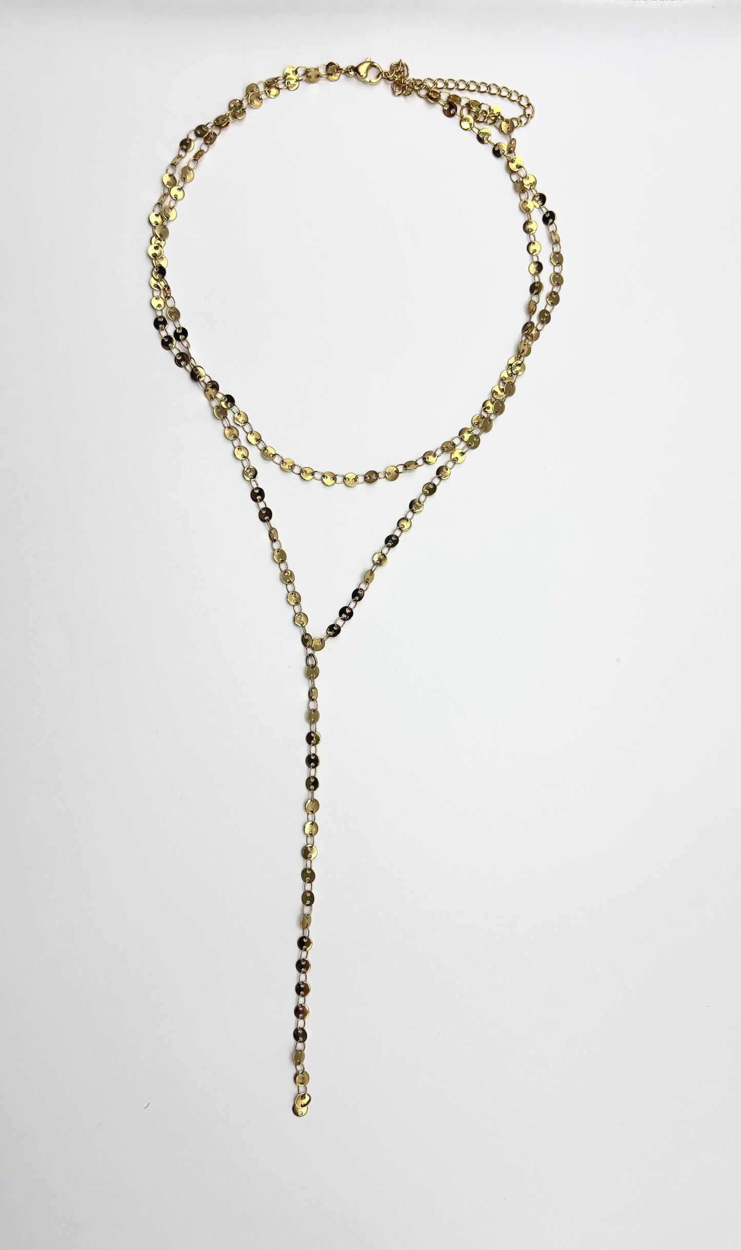 SEQUIN DOUBLE CHAIN Y NECKLACE